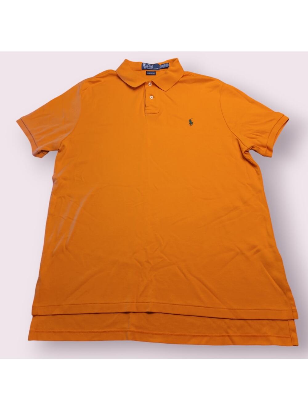 Ralph Lauren Orange Custom Fit Polo Collegiate Preppy XL